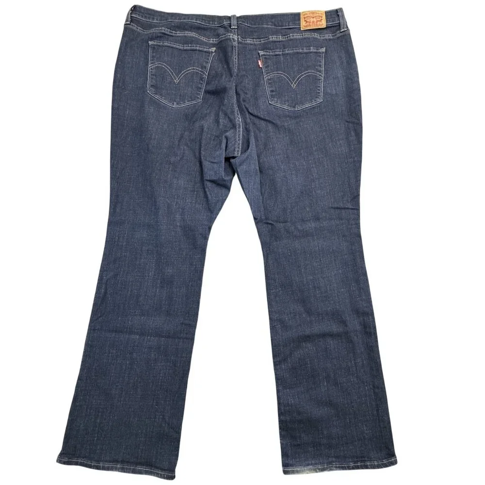 Levi Strauss Womens Classic Bootcut Jeans Size 24W Mid-Rise Dark Wash Denim - Picture 2 of 16